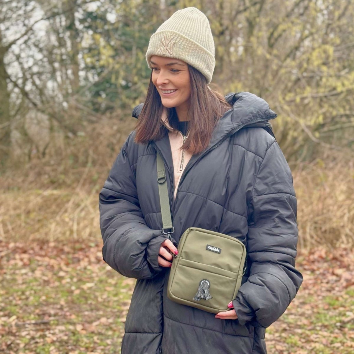 PupClub Couture Mini Dog Walking Bag - Khaki Green