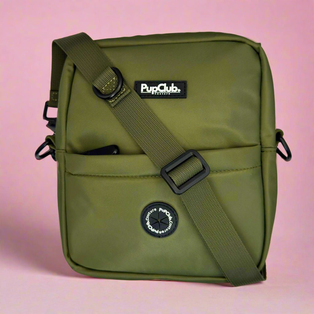 PupClub Couture Mini Dog Walking Bag - Khaki Green