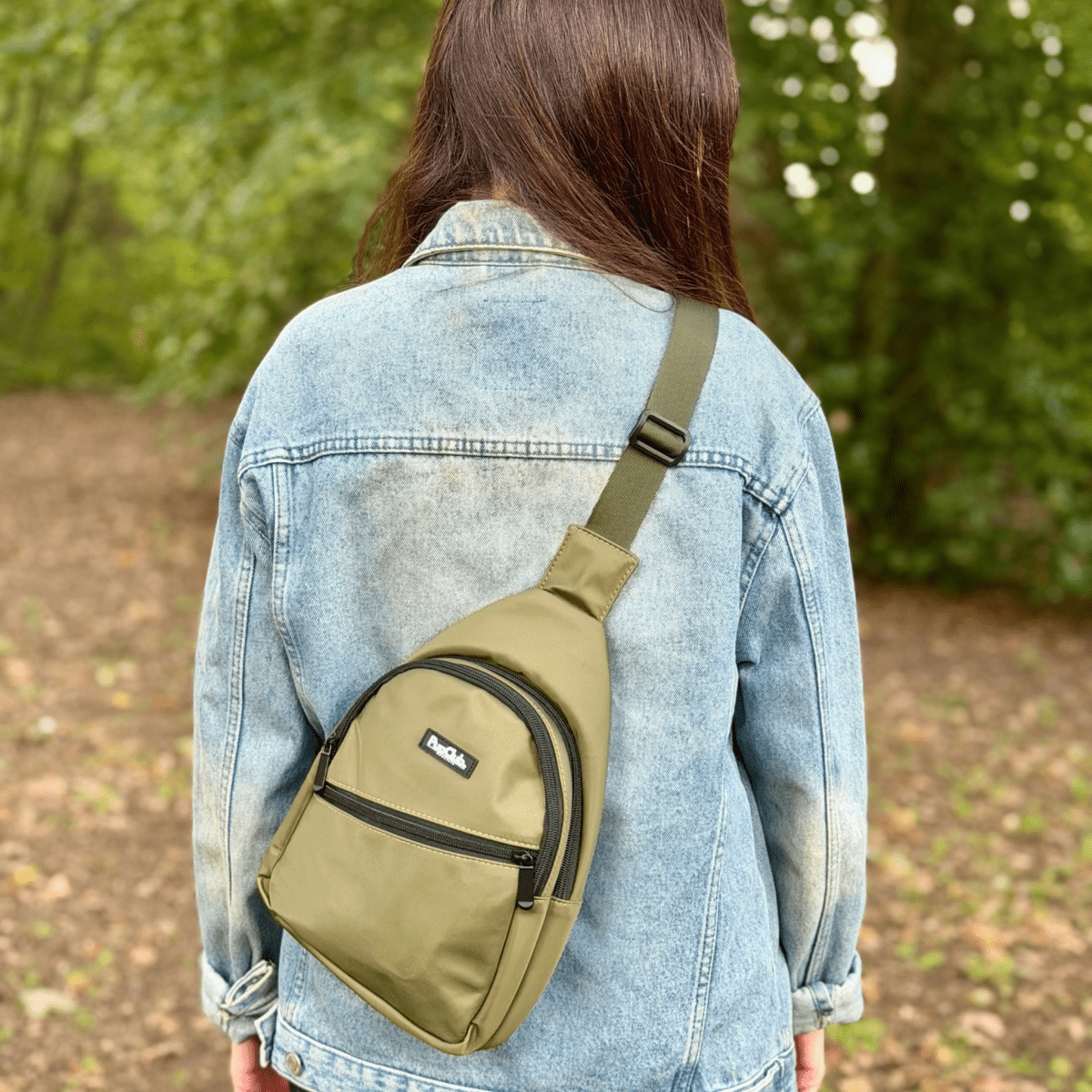 PupClub Couture Dog Walking Sling Backpack - Khaki Green