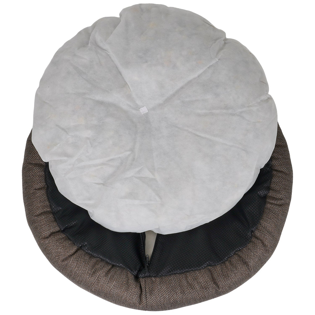 Ralph & Co The Lincoln Herringbone Tweed Calming Donut Dog Bed