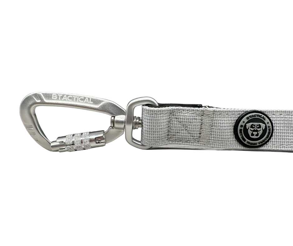 BTactical Extra-Strong Nylon Carabiner Clip Dog Lead - Misty Grey