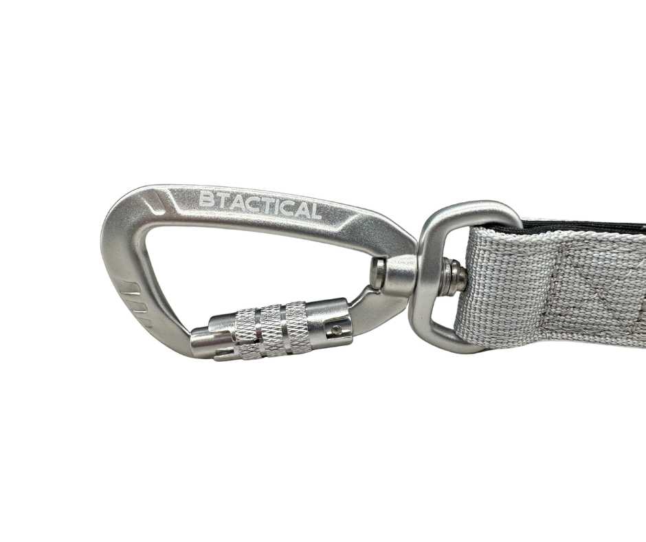 BTactical Extra-Strong Nylon Carabiner Clip Dog Lead - Misty Grey