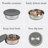 Lid-it® Bowl with Stay-Fresh Lid - Grey Dog Supplies Pup & Kit