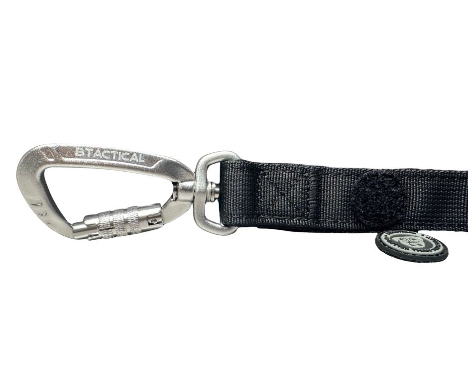 BTactical Extra-Strong Carabiner Clip Nylon Dog Lead - Midnight Black