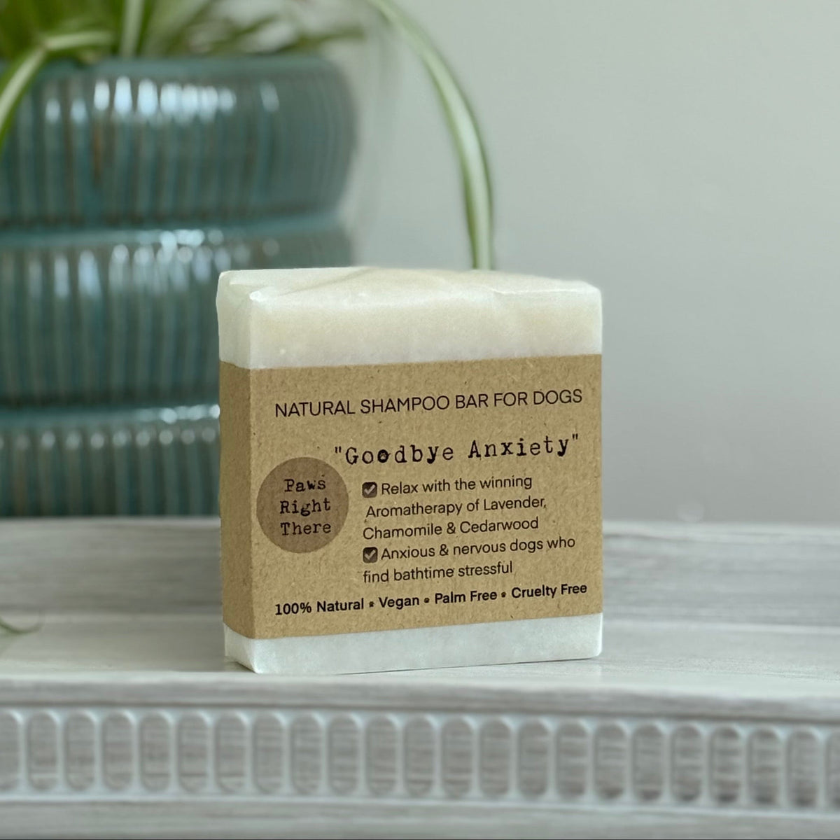Paws Right There Goodbye Anxiety Natural Dog Shampoo Bar with Lavender & Chamomile – 80g