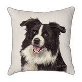 Christine Varley | Border Collie Mouth Open | Dog Scatter Cushion Cushions Christine Varley   