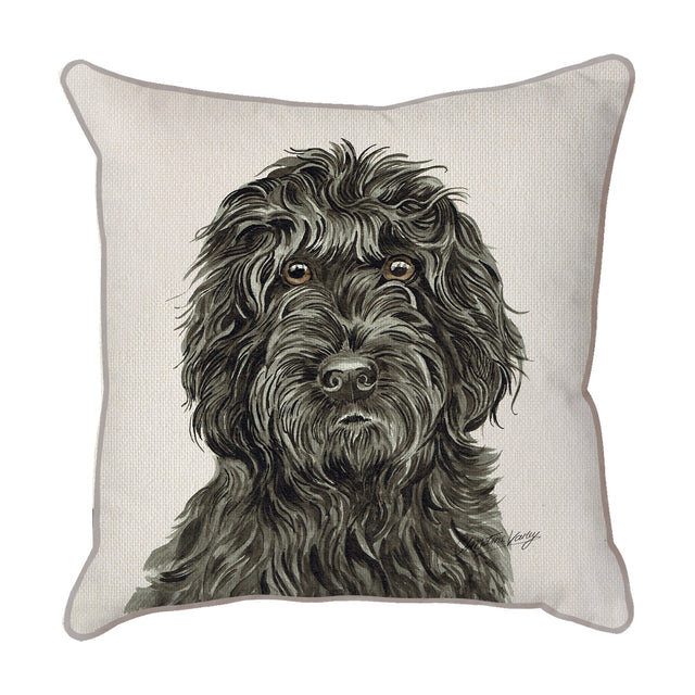 Christine Varley | Black Cockapoo | Dog Scatter Cushion Cushions Christine Varley   