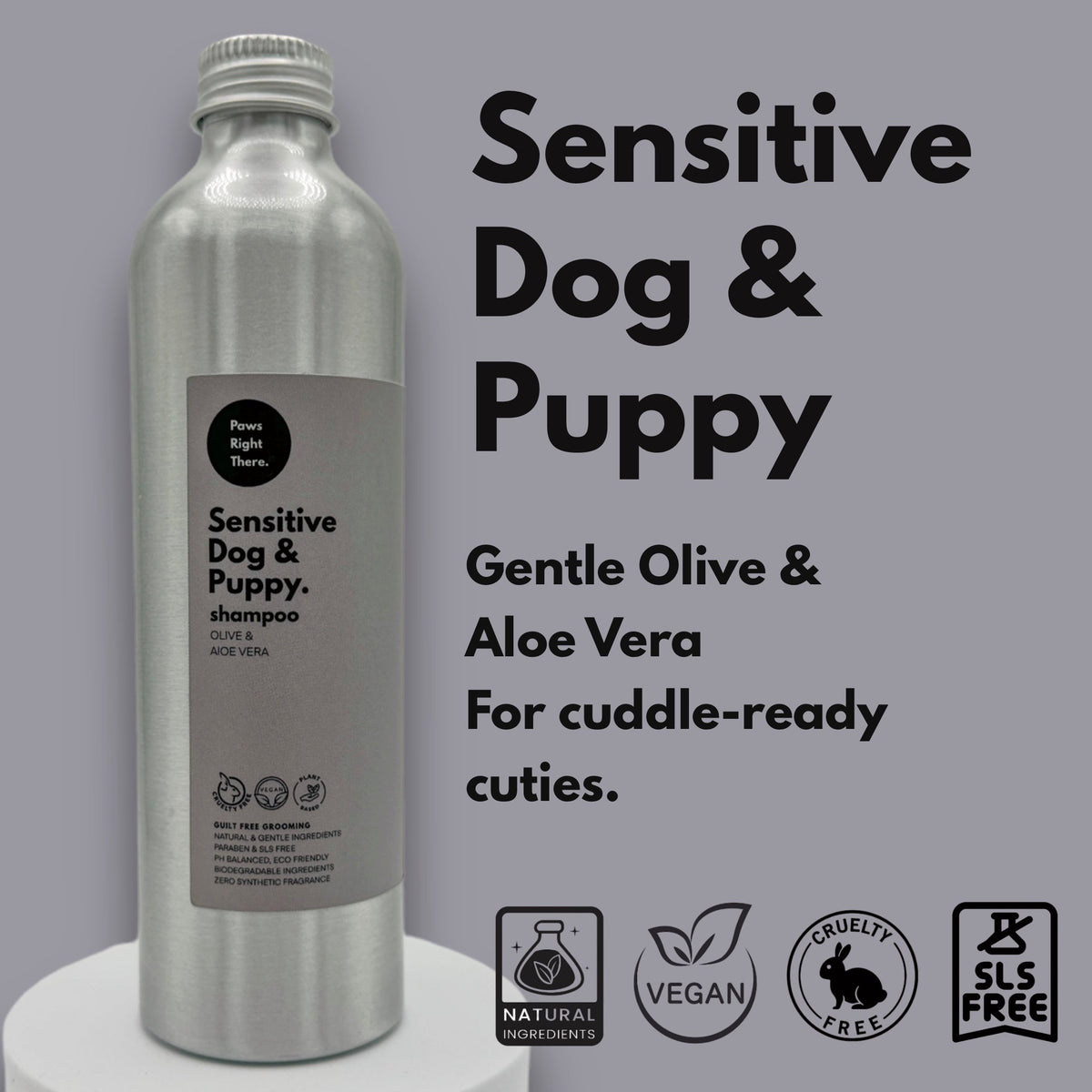 Paws Right There Puppy & Sensitive Dog Shampoo Fragrance-Free 250ml