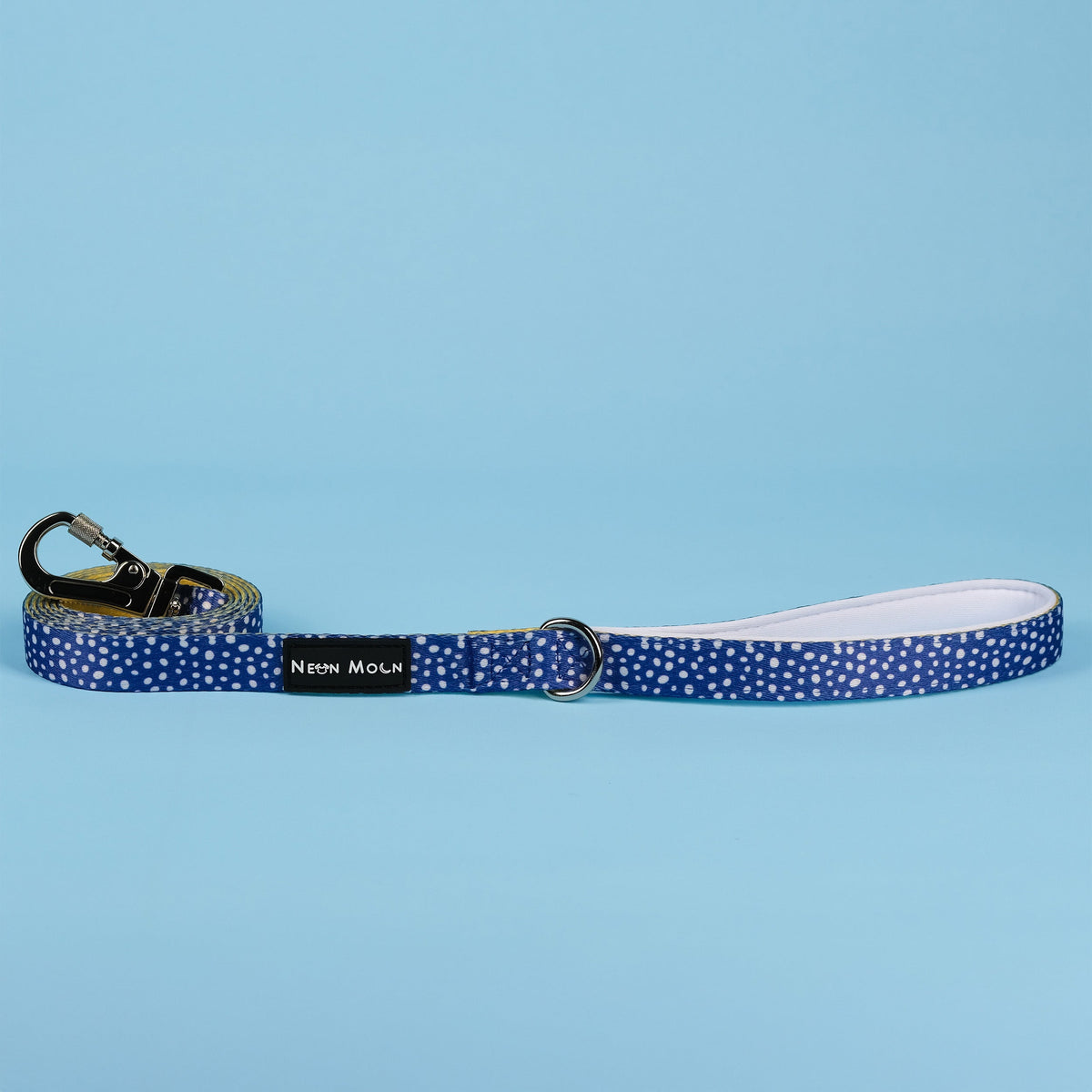SnazzyTails The Minnie Dog Lead Blue & Yellow Polka Dot