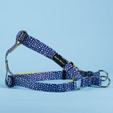 SnazzyTails Minnie Step-In Dog Harness Blue Polka Dot and Yellow Pineapple Print