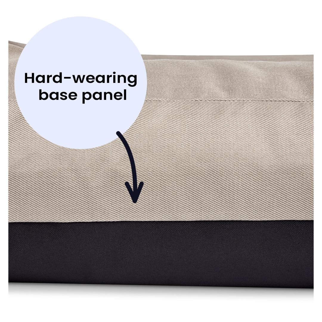 Taupe Fabric Dog Bed  Barking Beds   