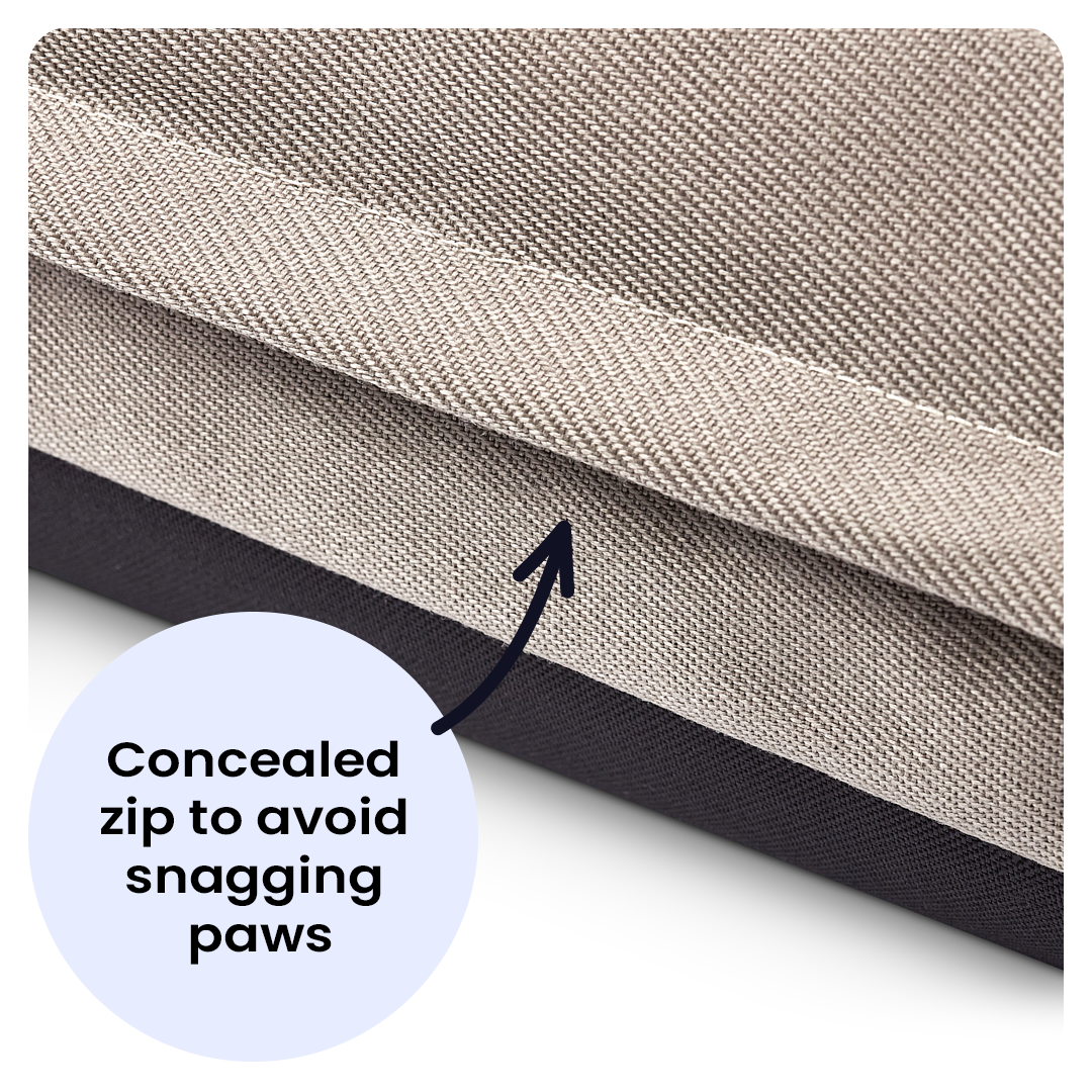 Taupe Fabric Dog Bed  Barking Beds   