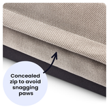 Taupe Fabric Dog Bed  Barking Beds   