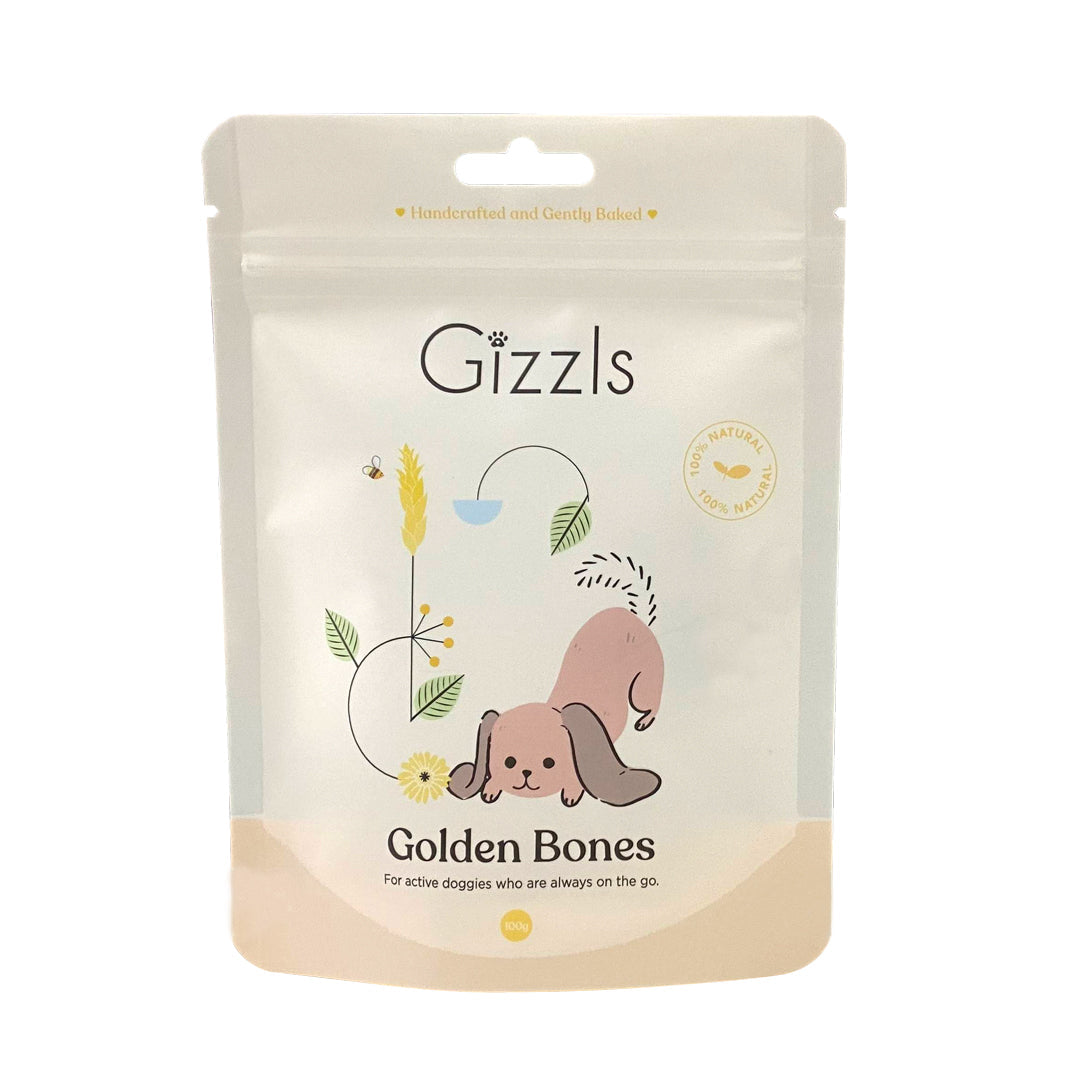 Gizzls Golden Bones Small Dog Treats 100g