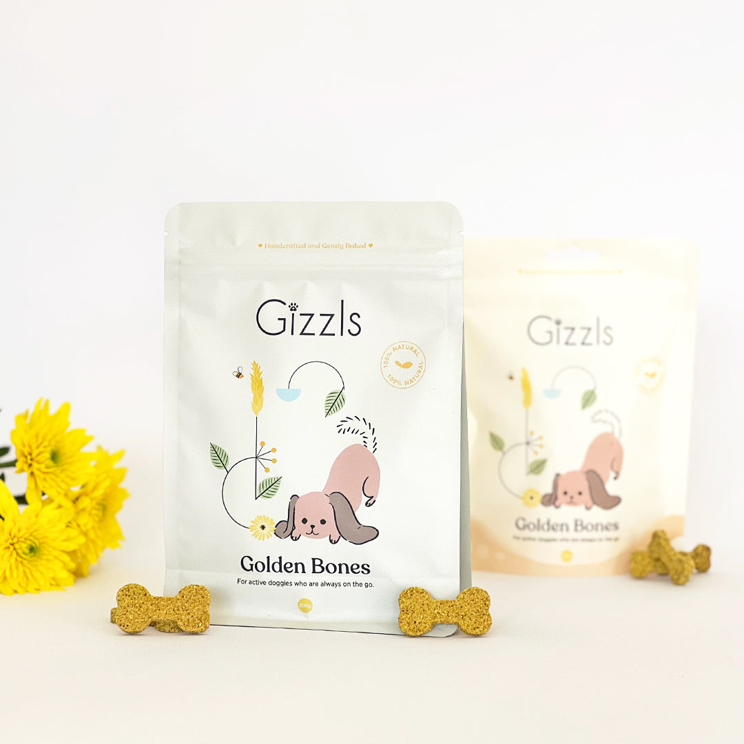 Gizzls Golden Bones Big Dog Treats 200g