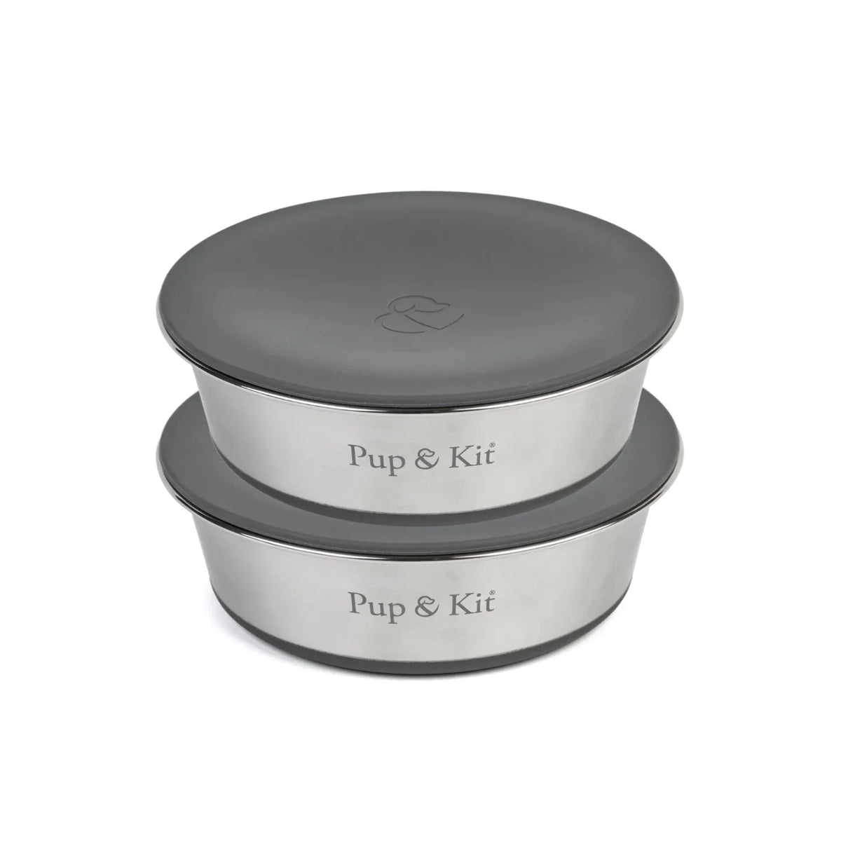 Lid-it® Bowl with Stay-Fresh Lid - Grey Dog Supplies Pup & Kit