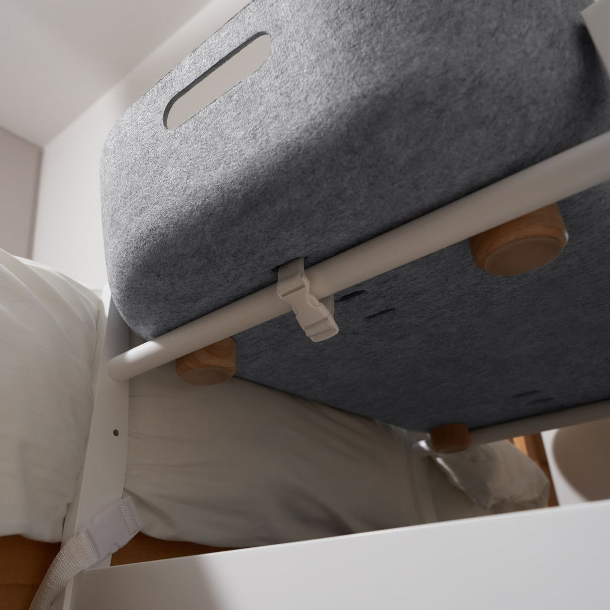 PetNest bedside dog bed strap underneath