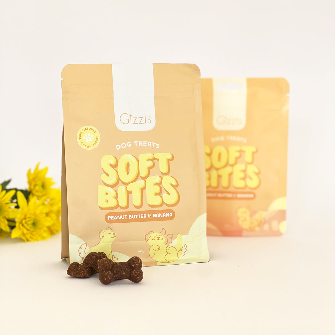 Gizzls Peanut Butter & Banana Soft Dog Treats 300g
