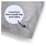 Luxury Faux Suede Dog Bed - Grey  Barking Beds   