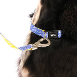 SnazzyTails The Minnie Dog Lead Blue & Yellow Polka Dot