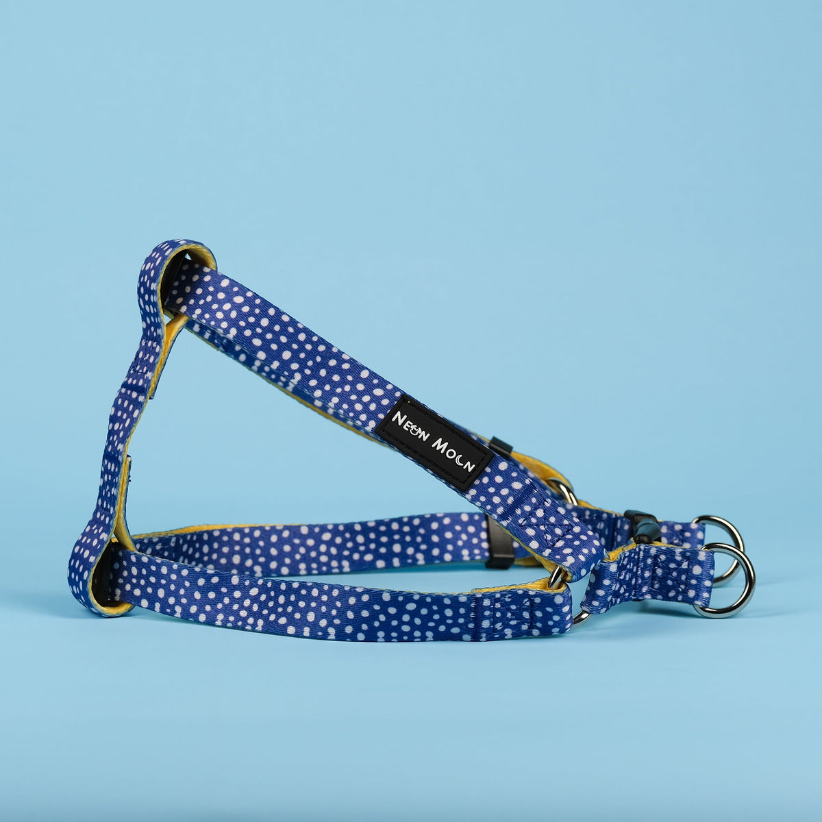 SnazzyTails Minnie Step-In Dog Harness Blue Polka Dot and Yellow Pineapple Print
