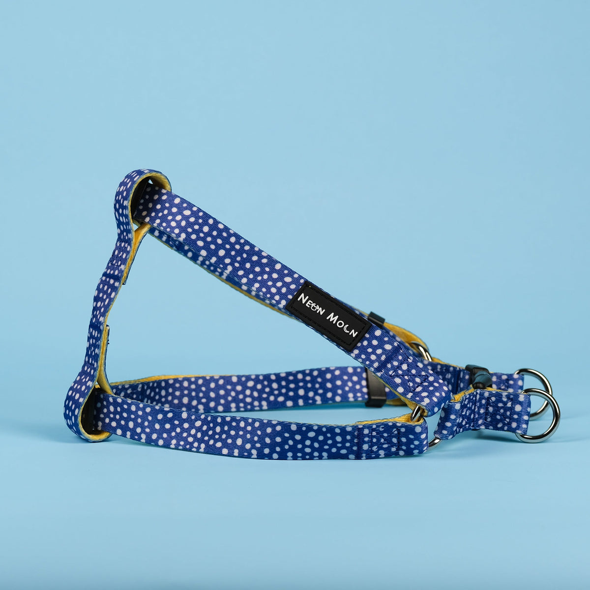 SnazzyTails Minnie Step-In Dog Harness Blue Polka Dot and Yellow Pineapple Print