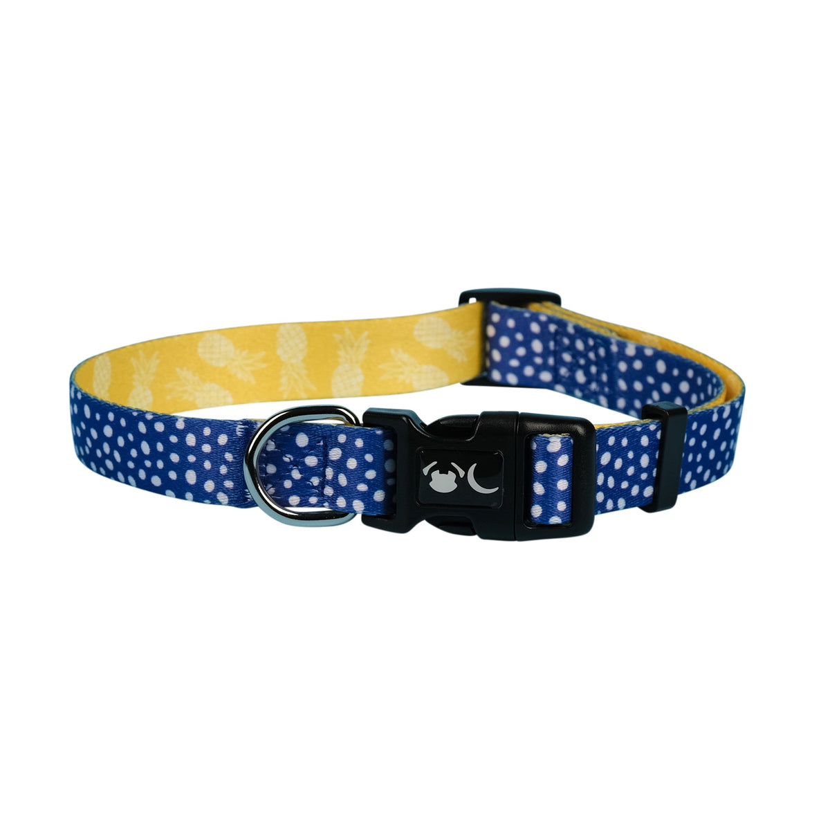 SnazzyTails Minnie Dog Collar Blue Polka Dot and Yellow Print