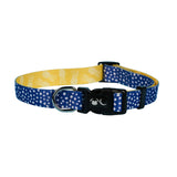 SnazzyTails Minnie Dog Collar Blue Polka Dot and Yellow Print