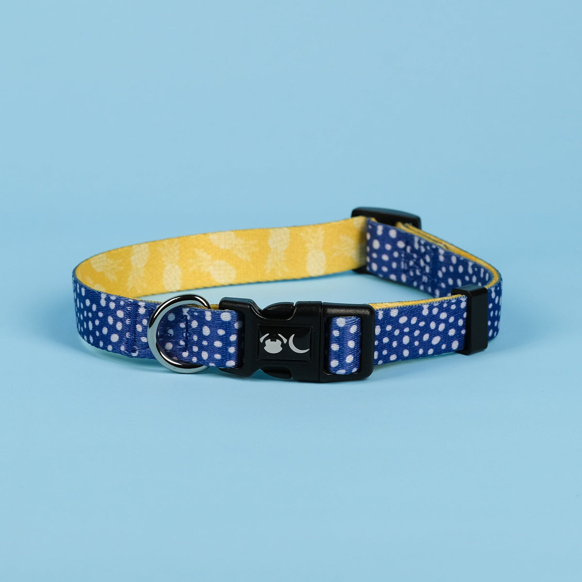 SnazzyTails Minnie Dog Collar Blue Polka Dot and Yellow Print