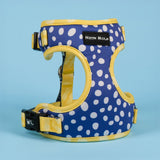 SnazzyTails The Minnie Mesh Dog Harness Blue Polka Dot & Yellow Pineapple