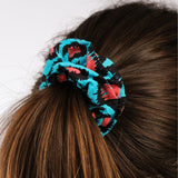 SnazzyTails Willow Hair Scrunchie - Blue Leopard Print
