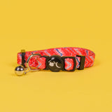 SnazzyTails Tod Cat Collar Red Chevron