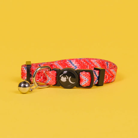 SnazzyTails Tod Cat Collar Red Chevron