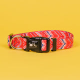 SnazzyTails Tod Dog Collar Red Chevron