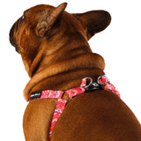 SnazzyTails Tod Step-In Dog Harness Red Chevron