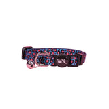 SnazzyTails Willow Cat Collar Blue and Pink Leopard Print