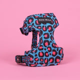 SnazzyTails The Willow Mesh Dog Harness Blue & Pink Leopard Print