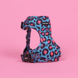 SnazzyTails The Willow Mesh Dog Harness Blue & Pink Leopard Print