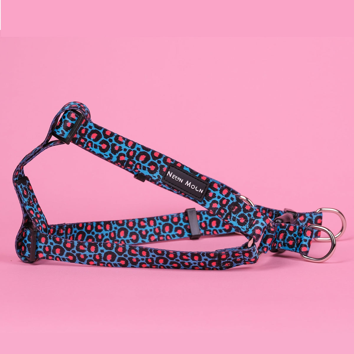 SnazzyTails Willow Step-In Dog Harness - Blue Leopard Print