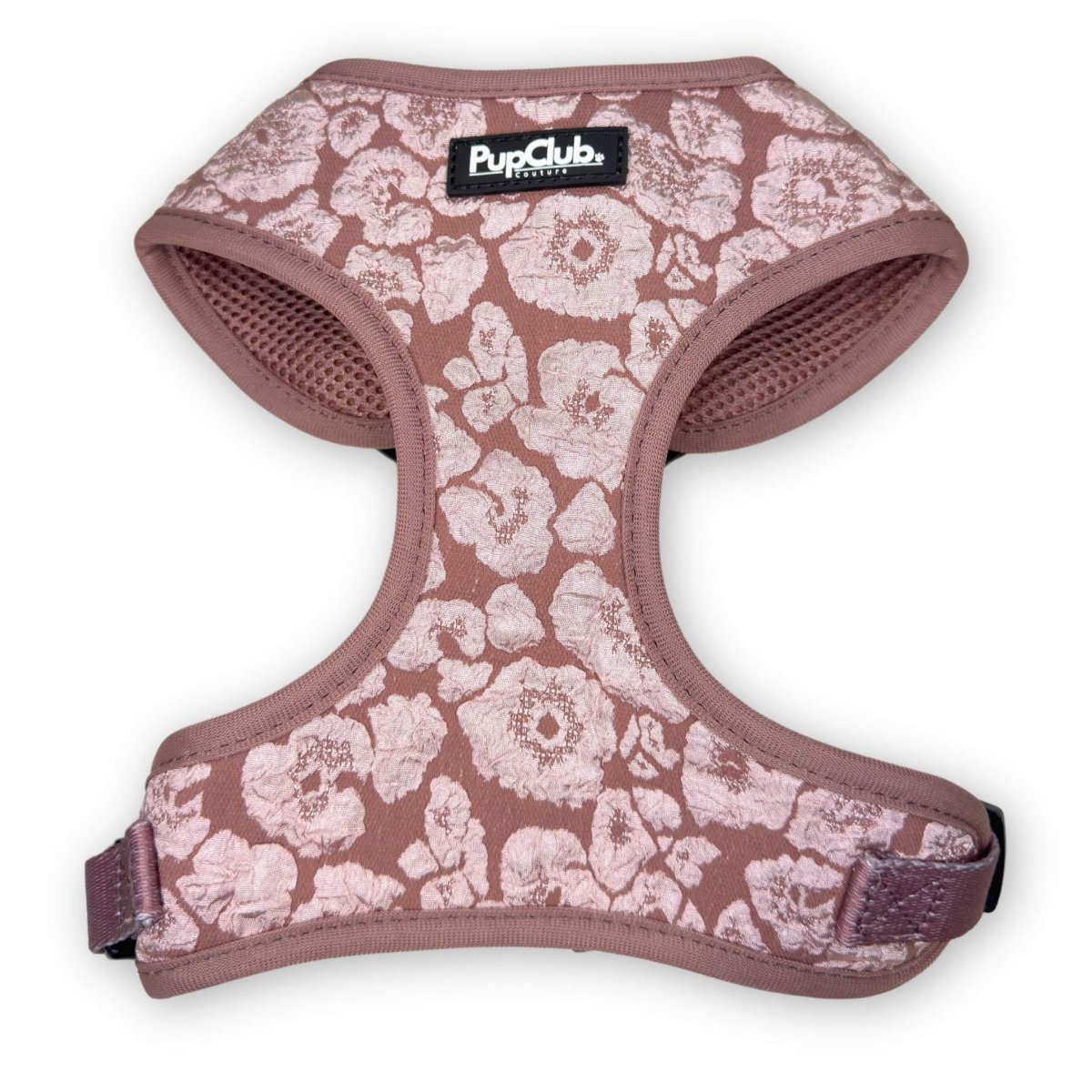 PupClub Couture Luxe Mocha Petals Adjustable Dog Harness