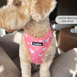 PupClub Couture Adjustable Harness - Peachy Hearts