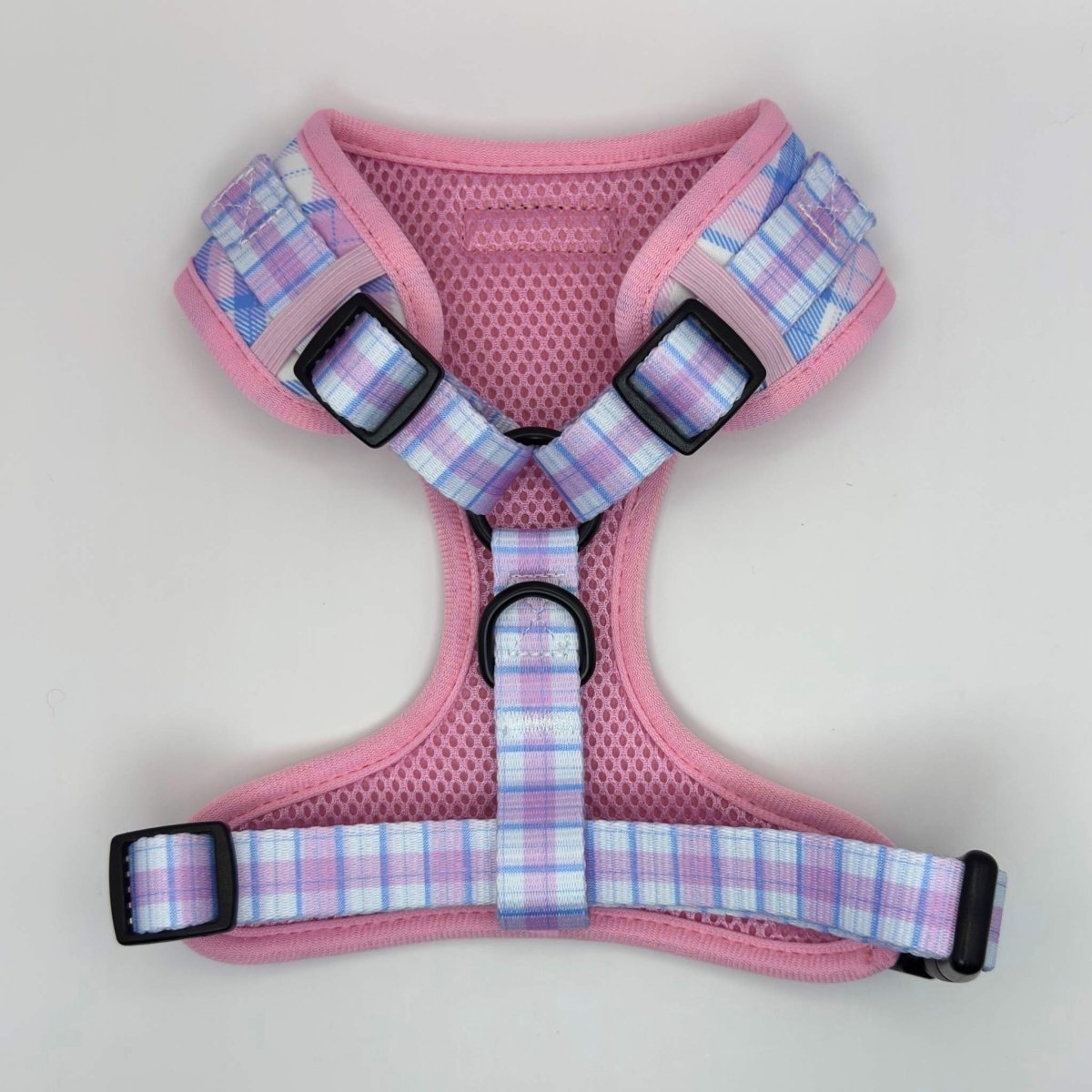 PupClub Couture Adjustable Harness - Pink Tartan