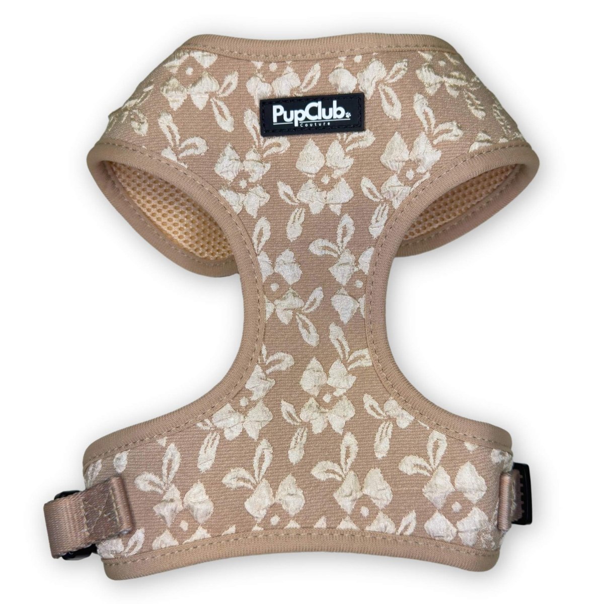 PupClub Couture Luxe Toffee Latte Petals Adjustable Dog Harness