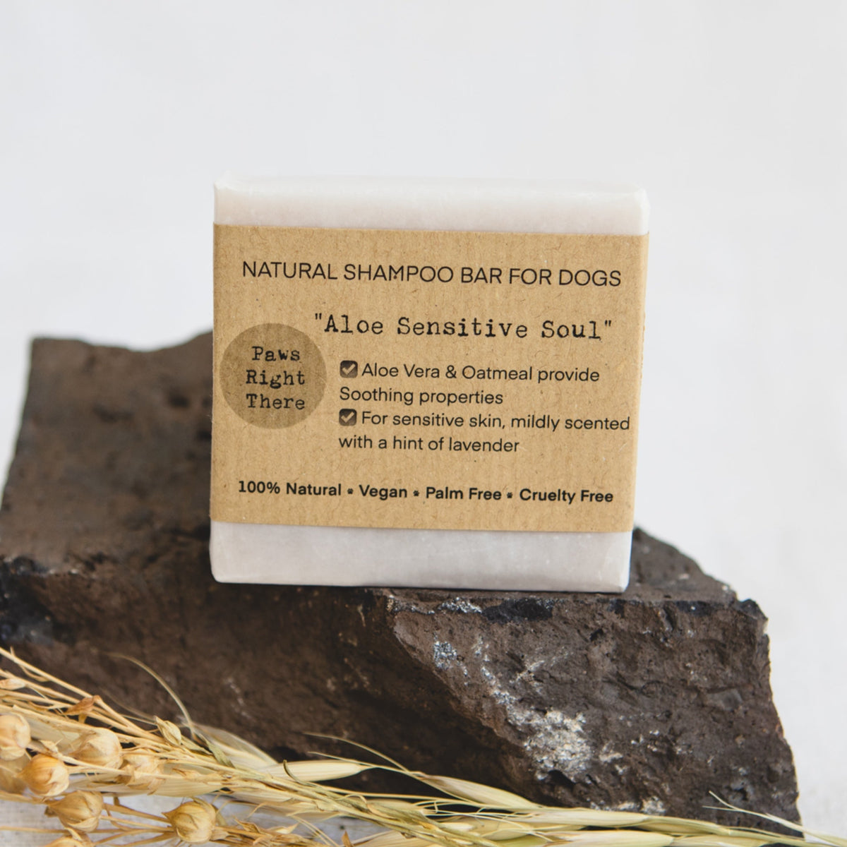 Paws Right There Aloe Sensitive Soul Natural Puppy & Sensitive Dog Shampoo Bar – 80g