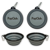 PupClub Couture Collapsible Dog Bowl - Grey