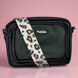 PupClub Couture Vegan Leather Crossbody Dog Walking Bag - Black