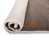 Ralph & Co The Lincoln Tweed & Faux Fur Reversible Dog Blanket - Brown Herringbone