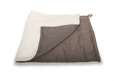 Ralph & Co The Lincoln Tweed & Faux Fur Reversible Dog Blanket - Brown Herringbone