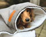 Ralph & Co The Lincoln Tweed & Faux Fur Reversible Dog Blanket - Brown Herringbone