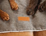 Ralph & Co The Lincoln Tweed & Faux Fur Reversible Dog Blanket - Brown Herringbone